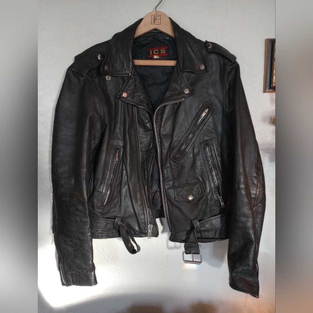 ICS Vintage Leather Moto Jacket